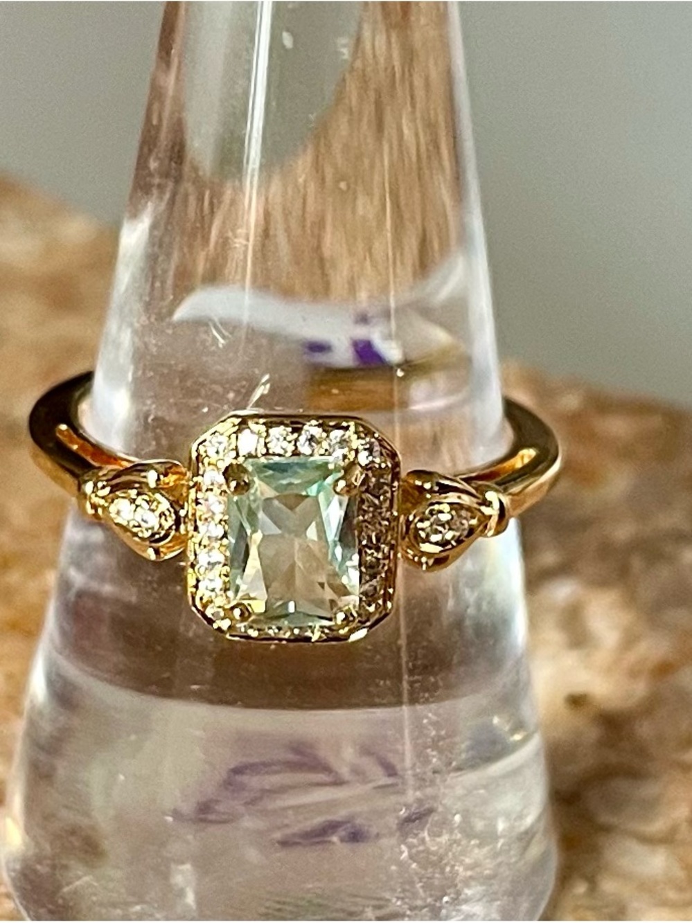 BP Retro RBP2889 Mint Green Spinel on a Double 12K Gold Ring HTF